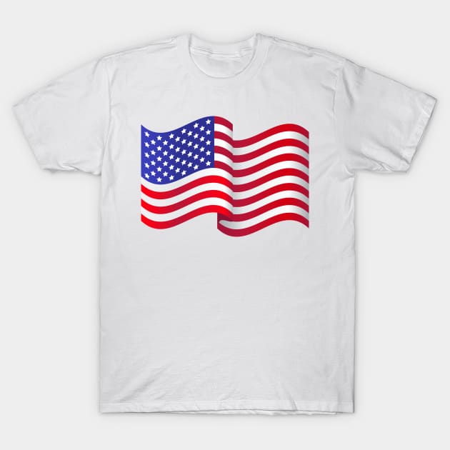 American Flag Waving T-Shirt by perrolin